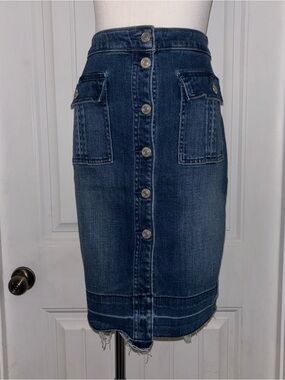 🦋🔹👩🏽‍🏫 Abercrombie & Fitch High Rise Denim Button Up Skirt - Like New 👩🏽‍🏫🔹🦋